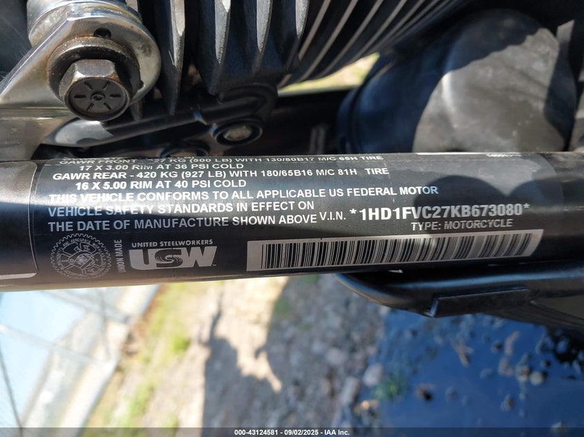 2019 Harley-Davidson Flht VIN: 1HD1FVC27KB673080 Lot: 43124581