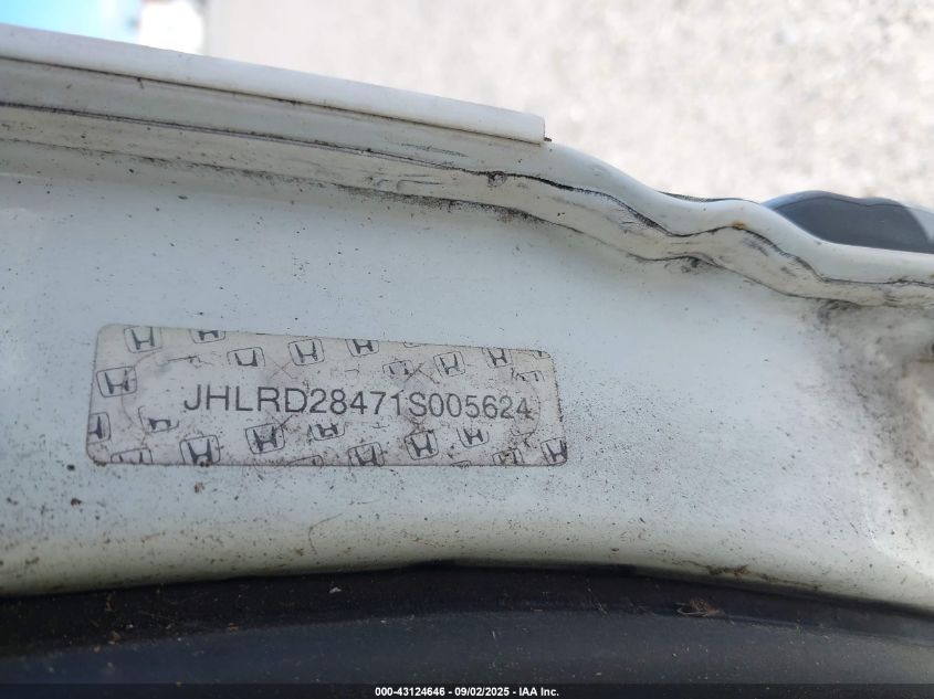 2001 Honda Cr-V Lx VIN: JHLRD28471S005624 Lot: 43124646