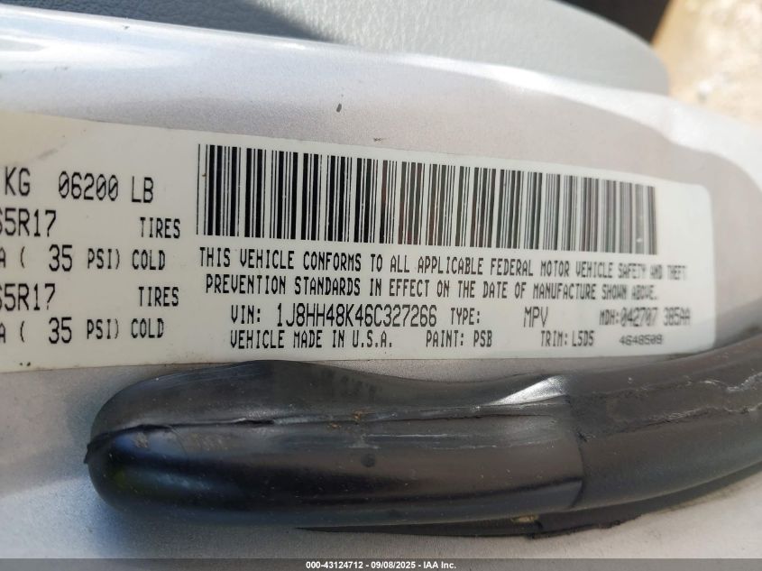 2006 Jeep Commander VIN: 1D8HH48K46C327266 Lot: 43124712