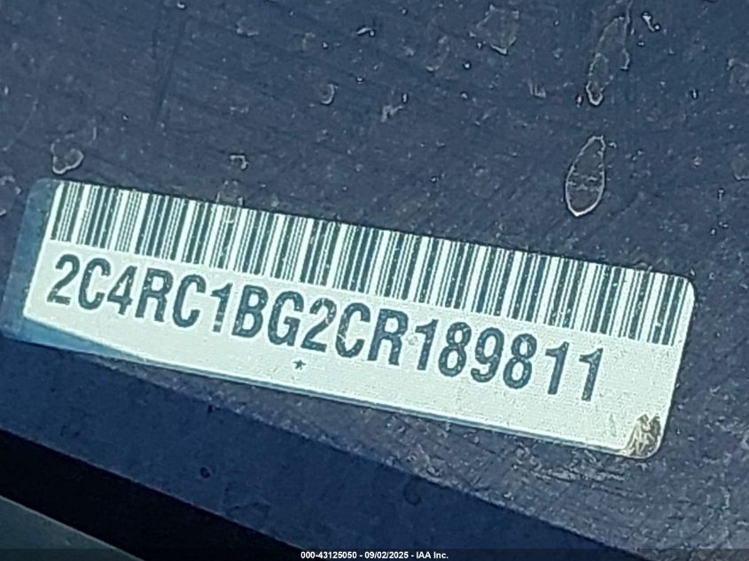 2012 Chrysler Town & Country Touring VIN: 2C4RC1BG2CR189811 Lot: 43125050