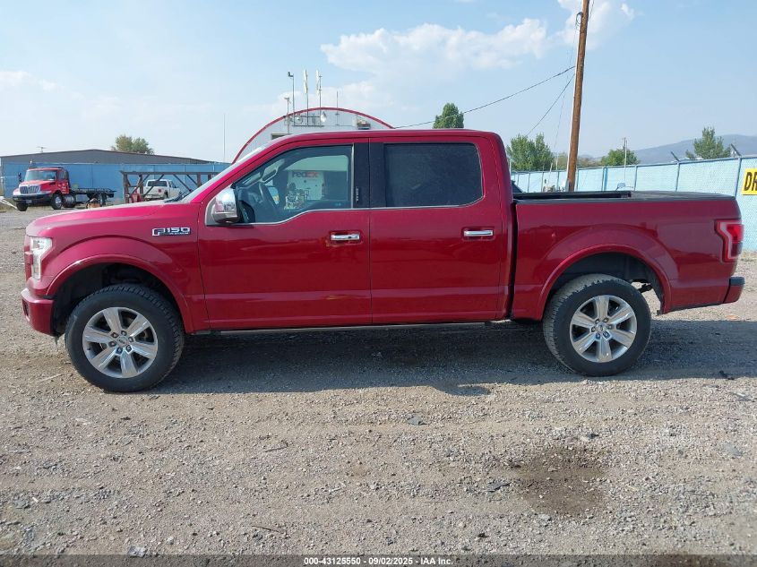 2015 Ford F-150 Platinum VIN: 1FTEW1EFXFFA11455 Lot: 43125550
