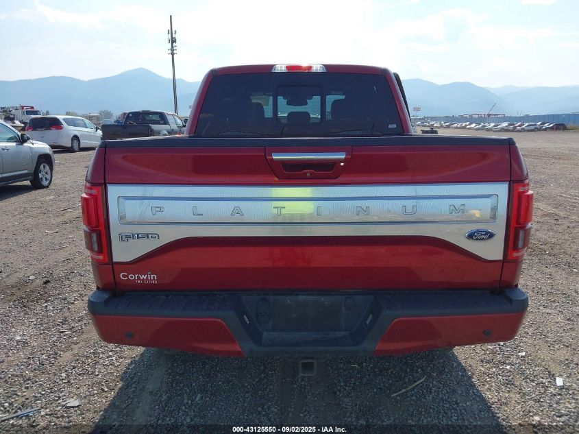 2015 Ford F-150 Platinum VIN: 1FTEW1EFXFFA11455 Lot: 43125550