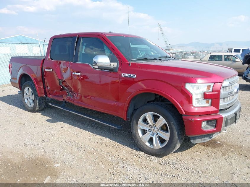 2015 Ford F-150 Platinum VIN: 1FTEW1EFXFFA11455 Lot: 43125550