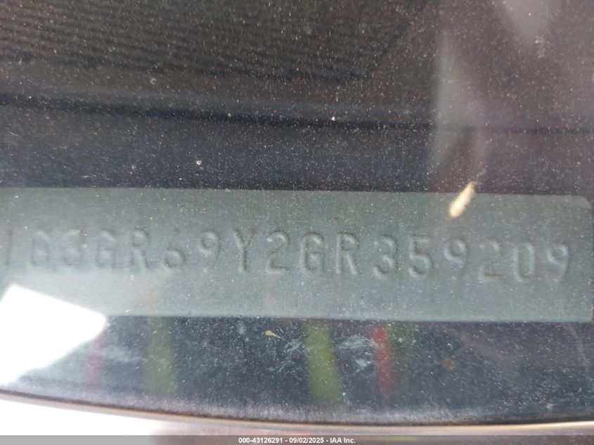 1986 Oldsmobile Cutlass Supreme VIN: 1G3GR69Y2GR359209 Lot: 43126291