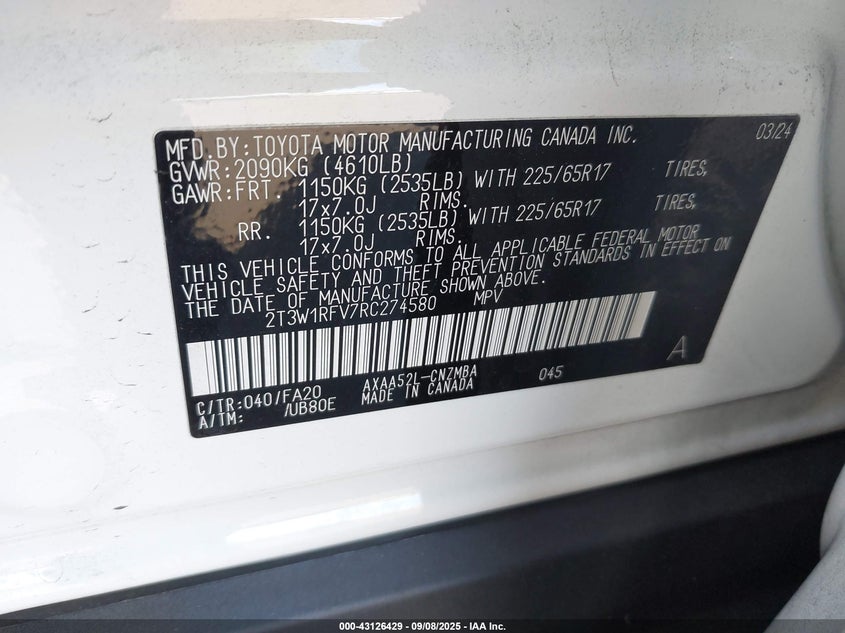 2024 TOYOTA RAV4 XLE - 2T3W1RFV7RC274580