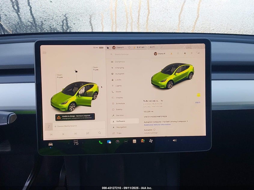 2021 Tesla Model Y Long Range Dual Motor All-Wheel Drive VIN: 5YJYGDEEXMF311629 Lot: 43127210