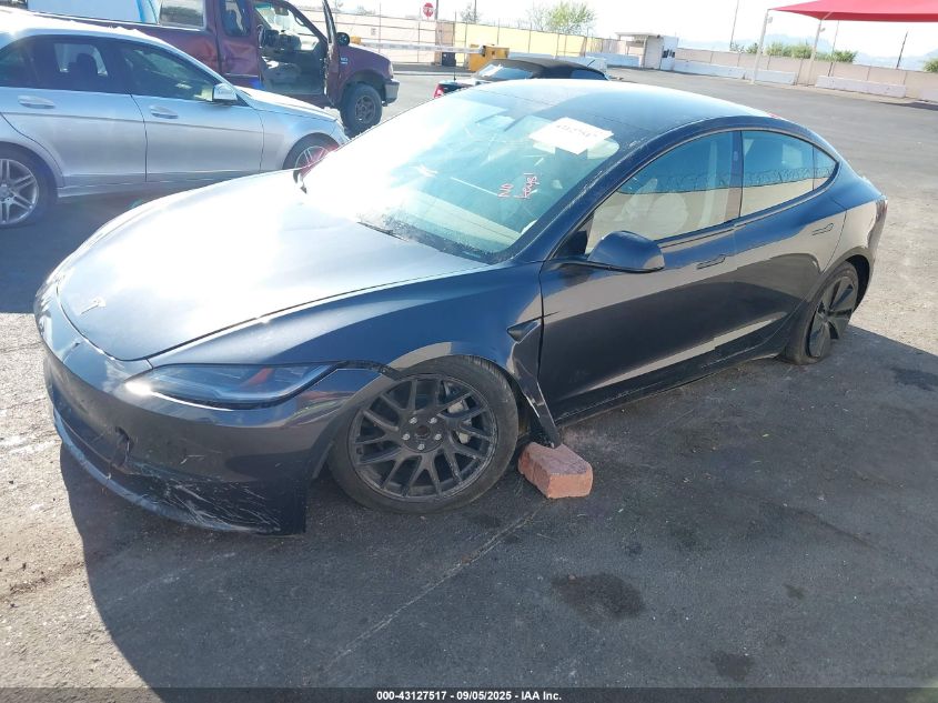 2024 Tesla Model 3 Long Range Dual Motor All-Wheel Drive/Rear-Wheel Drive VIN: 5YJ3E1EA1RF782328 Lot: 43127517