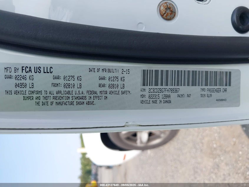 2C3CDZBG7FH789367 2015 DODGE CHALLENGER photo no. 9