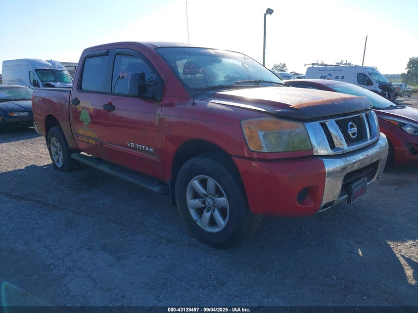 2008 Nissan Titan Se red truck gasoline 1N6AA07C48N300279 photo #1