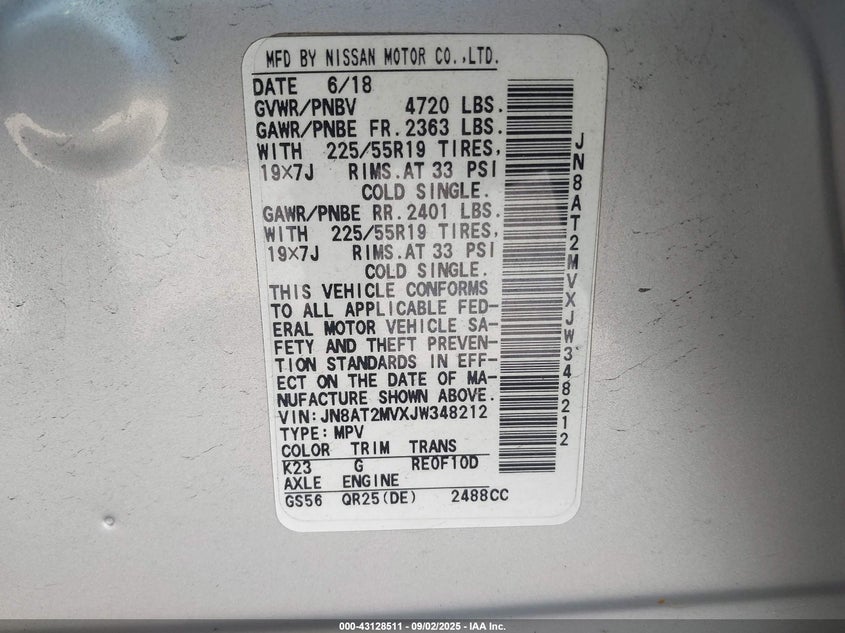 2018 NISSAN ROGUE SL - JN8AT2MVXJW348212