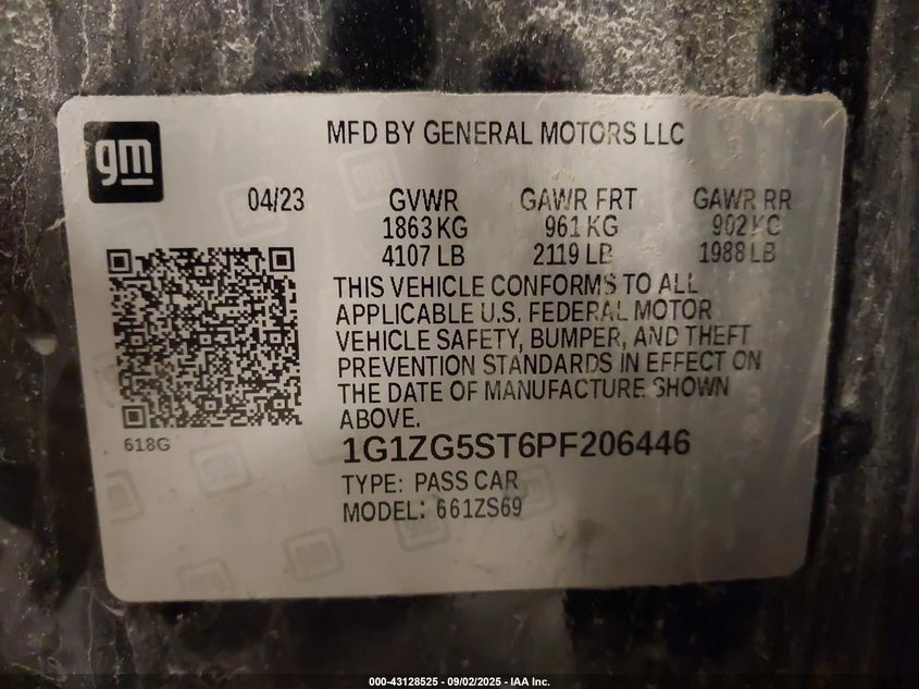 2023 CHEVROLET MALIBU FWD RS - 1G1ZG5ST6PF206446