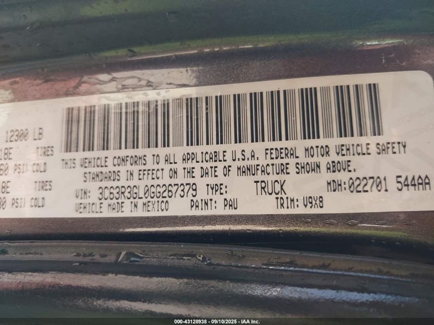 2016 Ram 3500 Tradesman VIN: 3C63R3GL0GG267379 Lot: 43128938