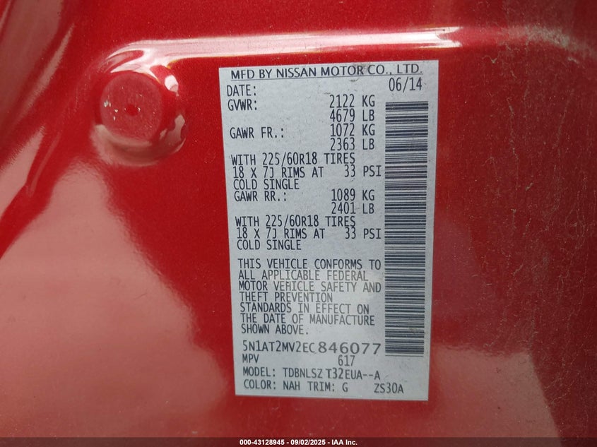 2014 NISSAN ROGUE SL - 5N1AT2MV2EC846077