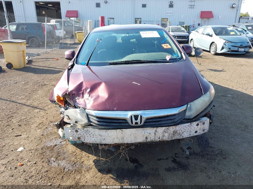 2012 Honda Civic Lx VIN: 19XFB2F5XCE385954 Lot: 43129508