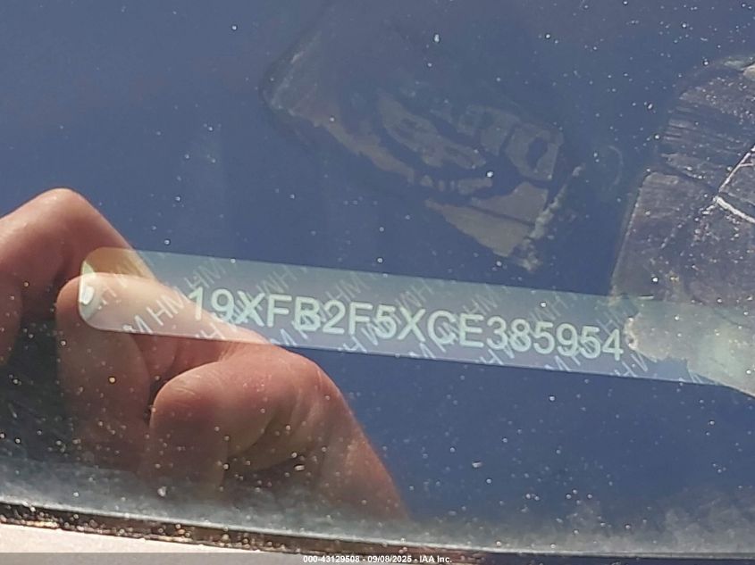 2012 Honda Civic Lx VIN: 19XFB2F5XCE385954 Lot: 43129508