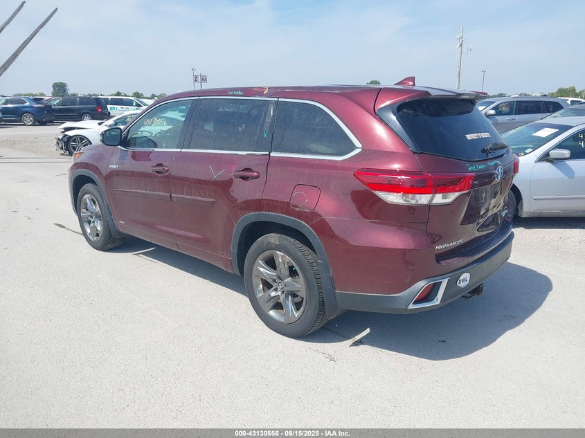 Vin: 5tddgrfh4hs034062, lot: 43624880, toyota highlander hybrid limited platinum 20173