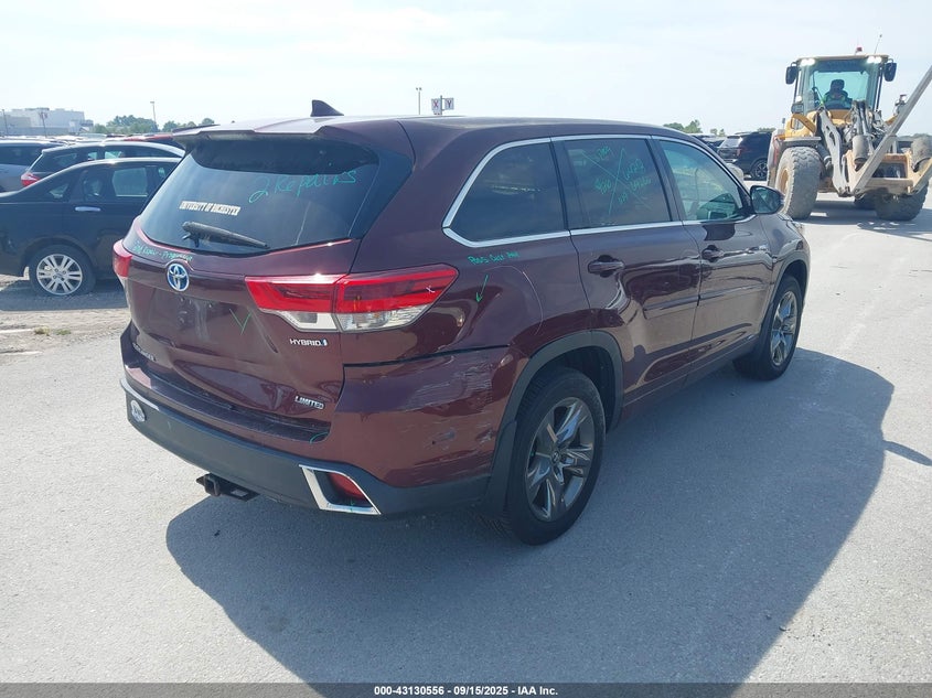 Vin: 5tddgrfh4hs034062, lot: 43624880, toyota highlander hybrid limited platinum 20174