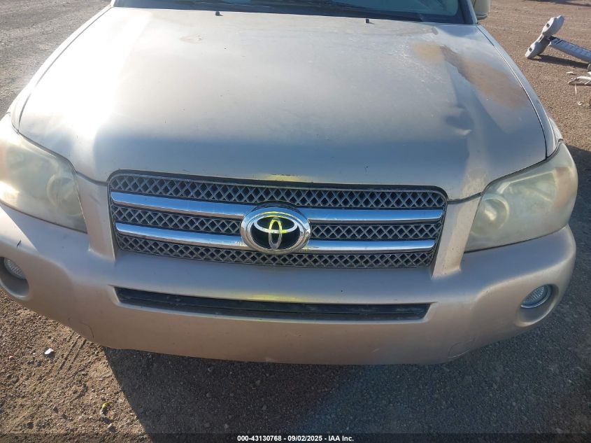 2007 Toyota Highlander Hybrid V6 VIN: JTEDW21A770016611 Lot: 43130768