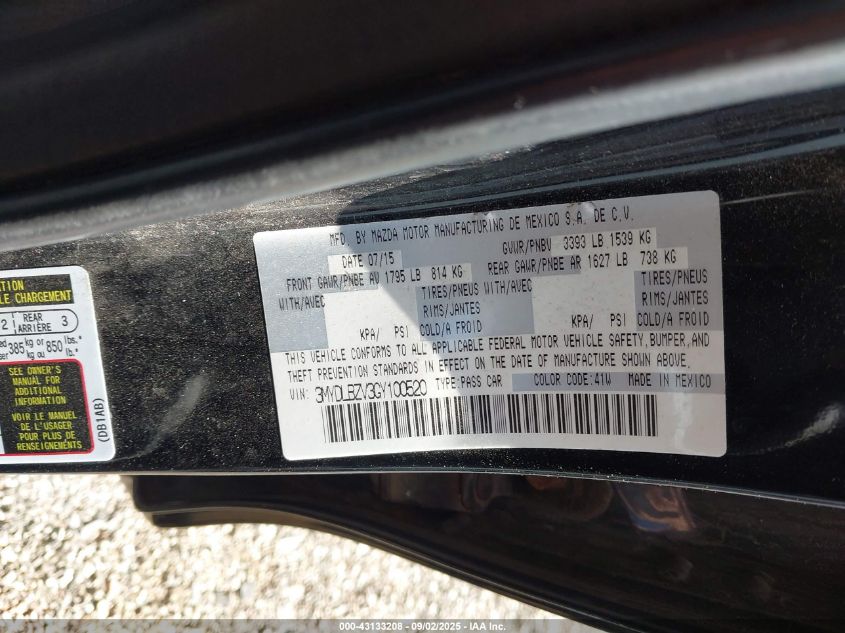 2016 Scion Ia VIN: 3MYDLBZV3GY100520 Lot: 43133208