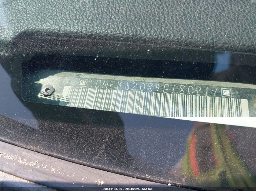 2009 Chevrolet Avalanche 1500 Ltz VIN: 3GNFK32089G180217 Lot: 43133766