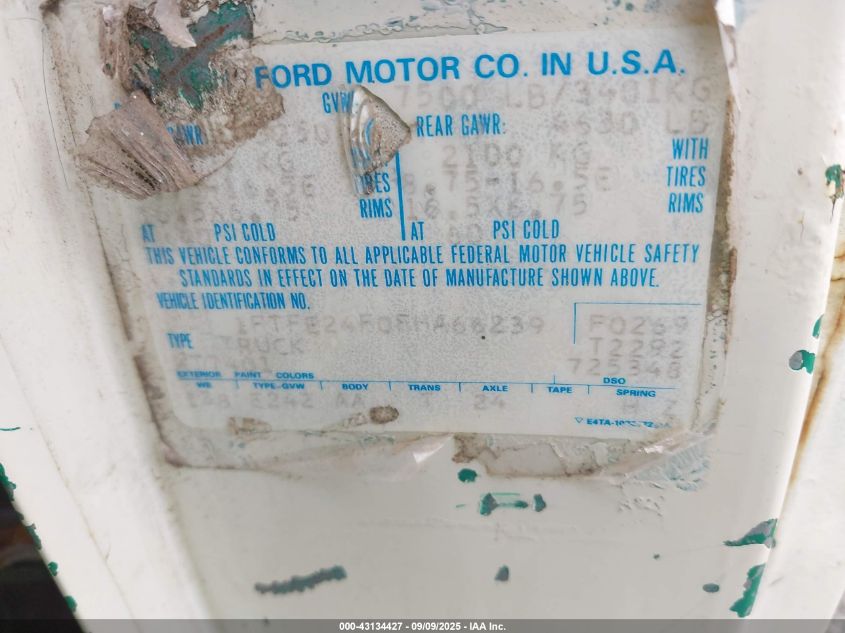 1FTFE24F0FHA66239 1985 FORD ECONOLINE photo no. 9