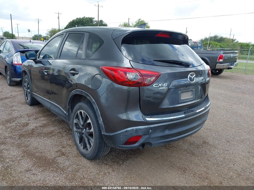 Vin: jm3ke4dy5g0705847, lot: 43629045, mazda cx-5 grand touring 20163
