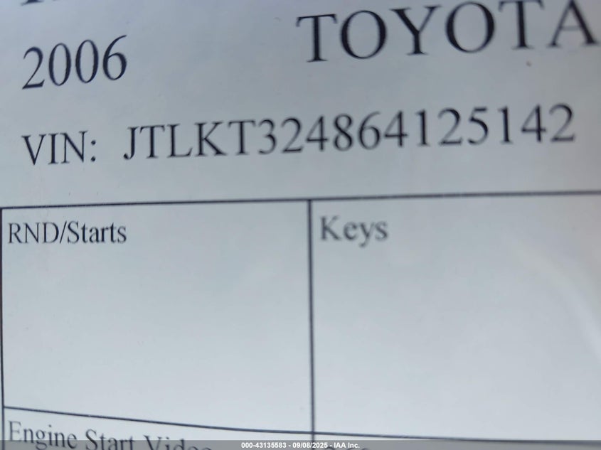 2006 Scion Xb VIN: JTLKT324864125142 Lot: 43135583