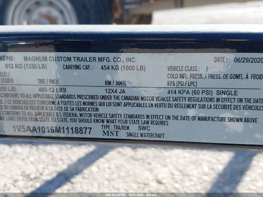 2020 Yamaha Gp1800 VIN: YAMA0373F020 Lot: 43135763