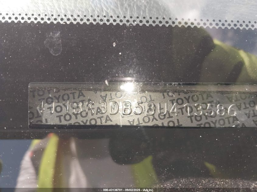 2011 Toyota Avalon VIN: 4T1BK3DB5BU413586 Lot: 43136701