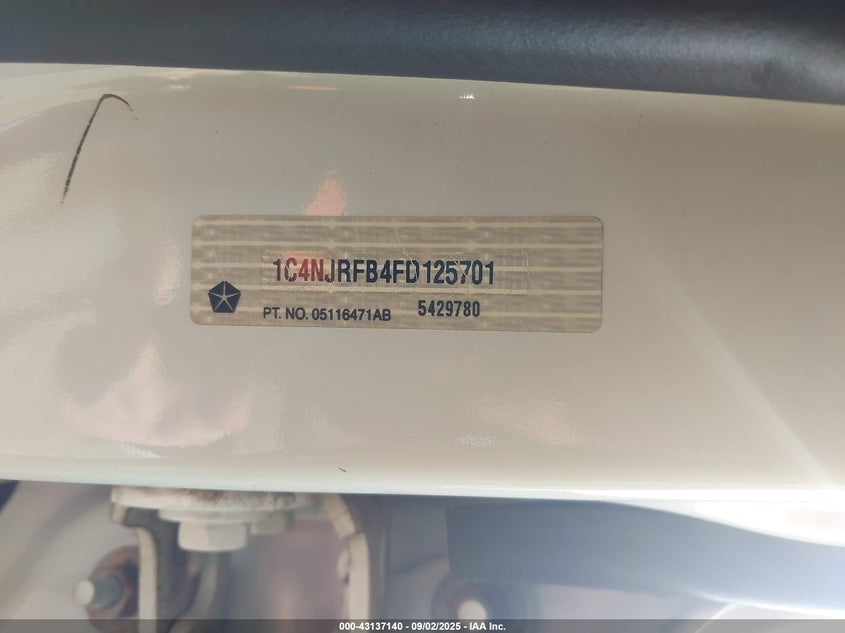 2015 JEEP PATRIOT LATITUDE - 1C4NJRFB4FD125701