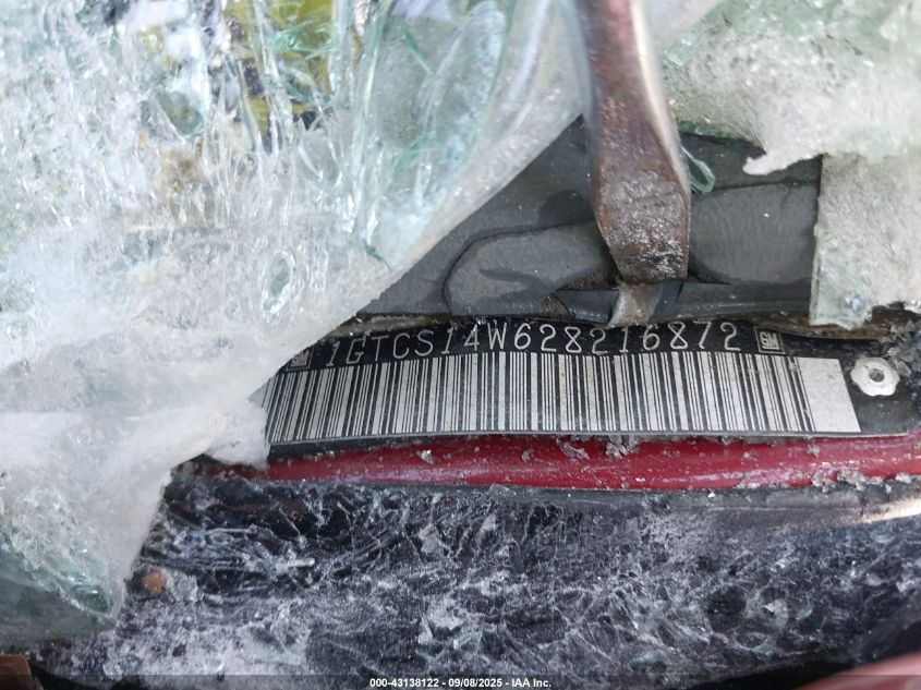 2002 GMC Sonoma Sls VIN: 1GTCS14W628216872 Lot: 43138122