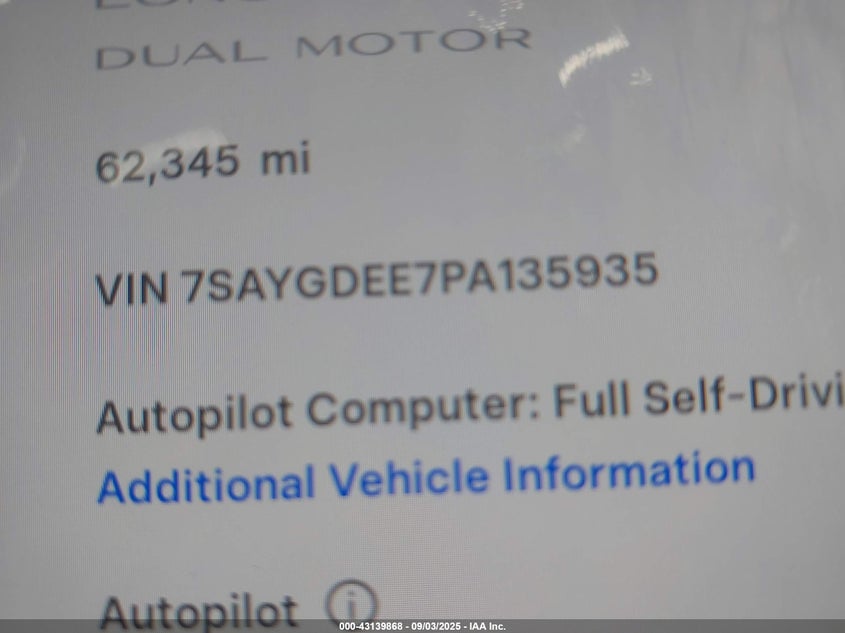 2023 TESLA MODEL Y AWD/LONG RANGE DUAL MOTOR ALL-WHEEL DRIVE - 7SAYGDEE7PA135935