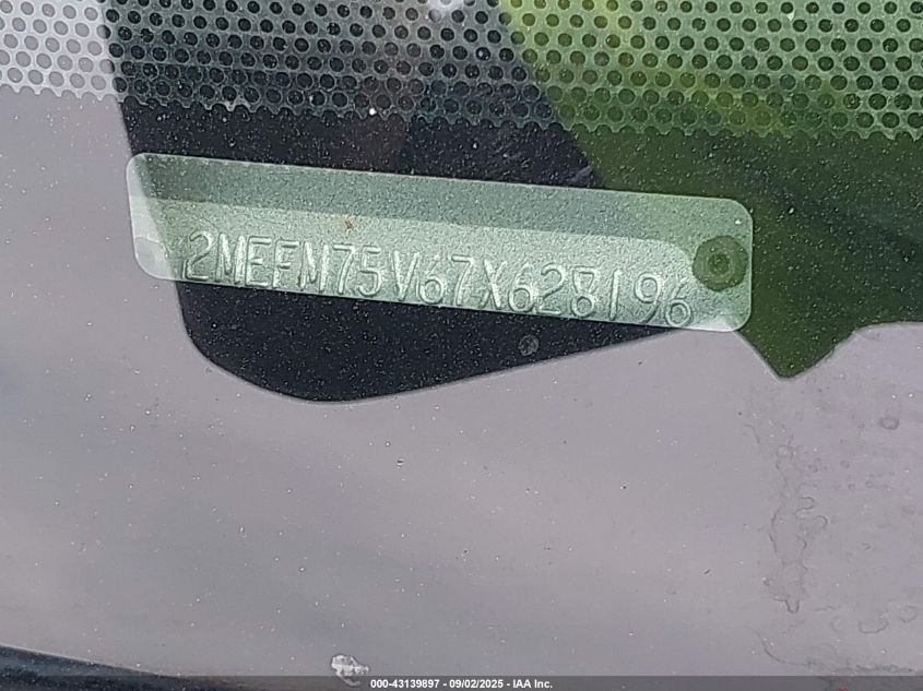 2007 Mercury Grand Marquis Ls VIN: 2MEFM75V67X628196 Lot: 43139897