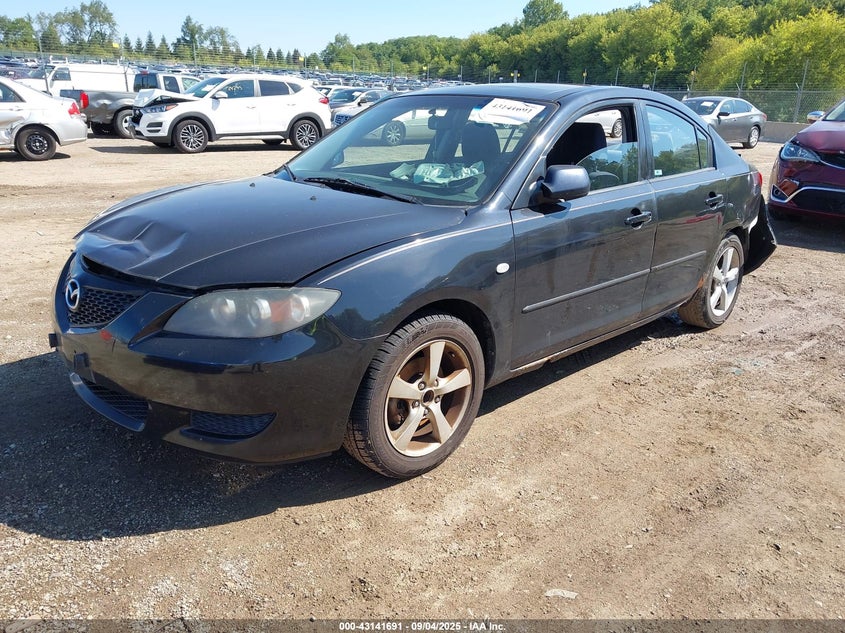 2004 Mazda Mazda3 I black sedan gasoline JM1BK12F741115978 photo #3