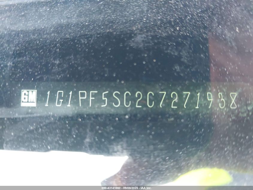 2012 Chevrolet Cruze 1Lt VIN: 1G1PF5SC2C7271938 Lot: 43141860