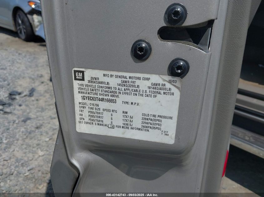 2004 Cadillac Escalade Standard VIN: 1GYEC63T44R166653 Lot: 43142743