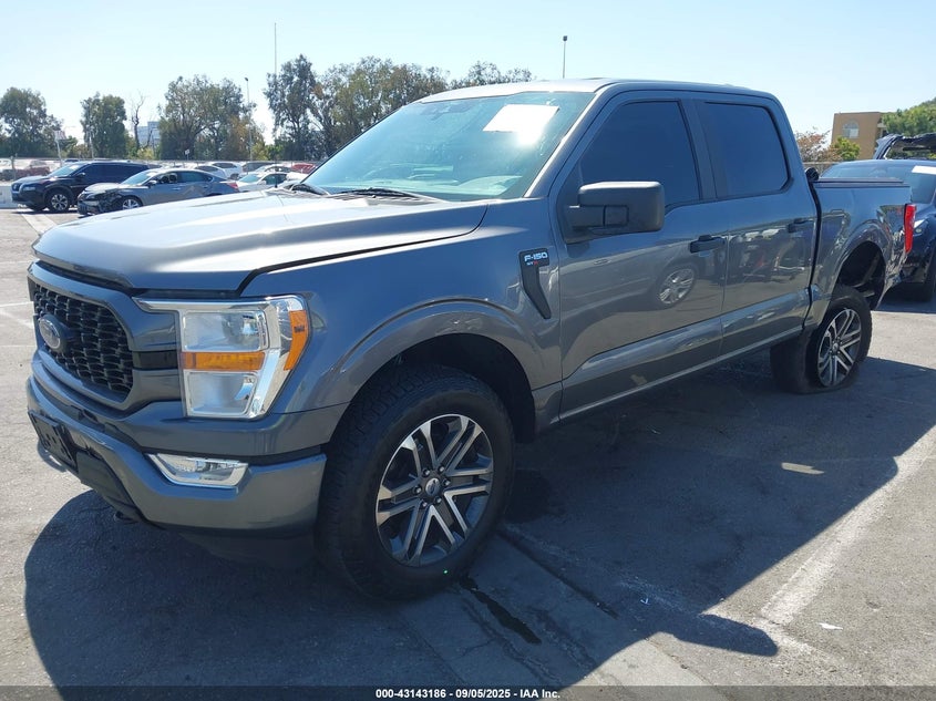 2021 Ford F-150 2.7 XL Gray Lot 111043143186 Vin 1FTEW1EP3MFA60860