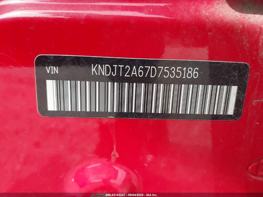 2013 Kia Soul + VIN: KNDJT2A67D7535186 Lot: 43143247