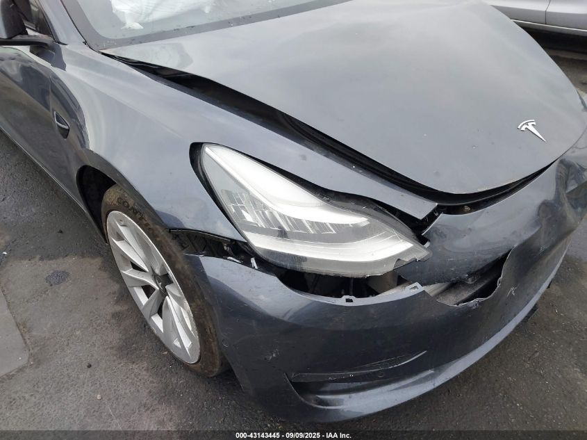 2021 Tesla Model 3 Standard Range Plus Rear-Wheel Drive VIN: 5YJ3E1EA7MF851080 Lot: 43143445