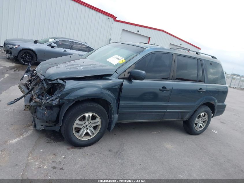 2005 Honda Pilot Ex-L VIN: 5FNYF18625B004883 Lot: 43143801