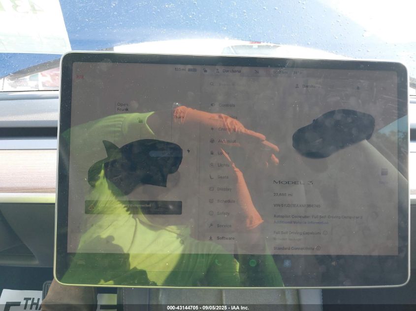 2022 Tesla Model 3 Rear-Wheel Drive VIN: 5YJ3E1EAXNF356745 Lot: 43144705