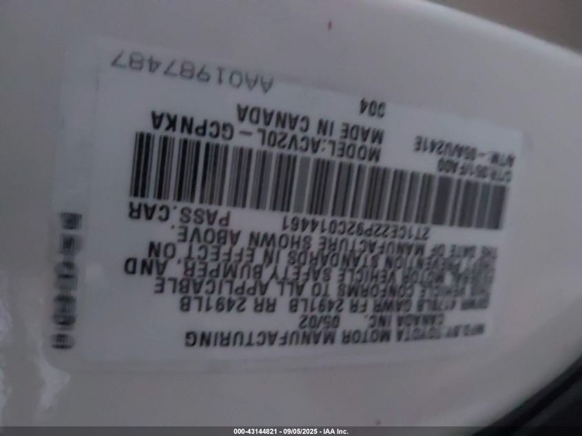 2002 Toyota Camry Solara Se VIN: 2T1CE22P92C014461 Lot: 43144821