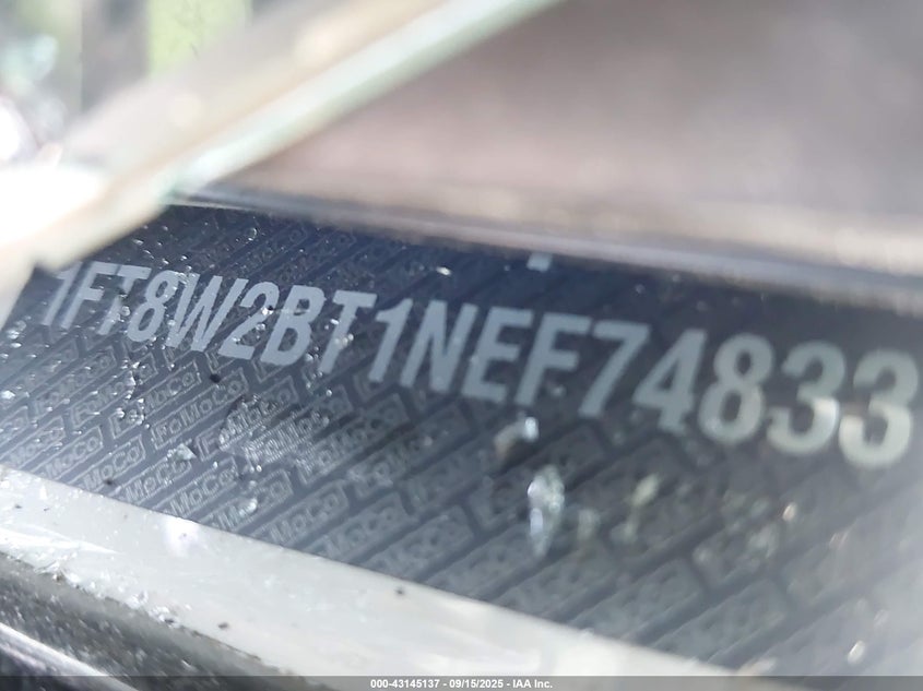 2022 Ford F-250 Lariat VIN: 1FT8W2BT1NEF74833 Lot: 43145137