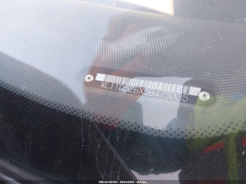 2005 Chevrolet Aveo Ls VIN: KL1TD526X5B475335 Lot: 43145163