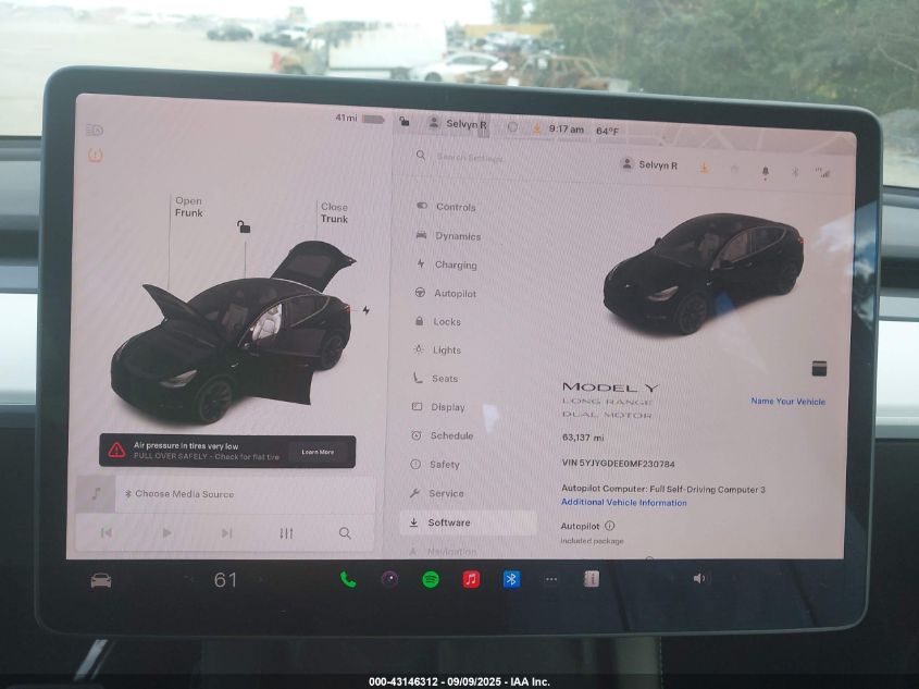 2021 Tesla Model Y Long Range Dual Motor All-Wheel Drive VIN: 5YJYGDEE0MF230784 Lot: 43146312