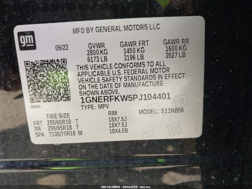 2023 Chevrolet Traverse Fwd Ls VIN: 1GNERFKW5PJ104401 Lot: 43146699