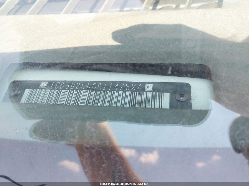 2011 Chevrolet Express Cutaway Work Van VIN: 1GB3G2CG0B1147384 Lot: 43146758