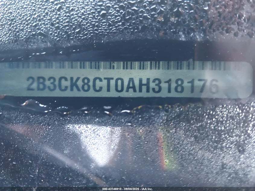 2010 Dodge Charger R/T VIN: 2B3CK8CT0AH318176 Lot: 43146918