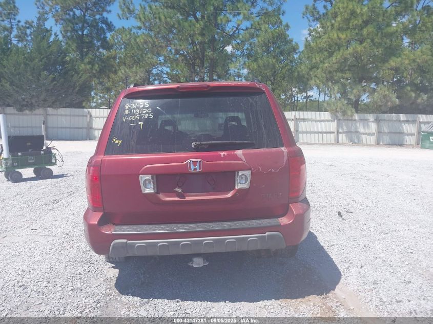 2004 Honda Pilot Ex-L VIN: 5FNYF185X4B005785 Lot: 43147381