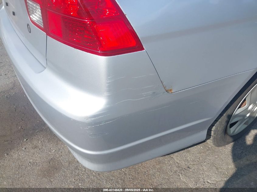 2005 Honda Civic Vp VIN: 2HGES16315H559004 Lot: 43148420